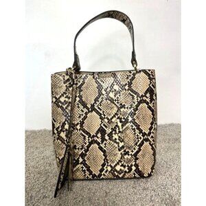 Women's Faux Snake Skin Convertible Crossbody Bag in Brown/Tan